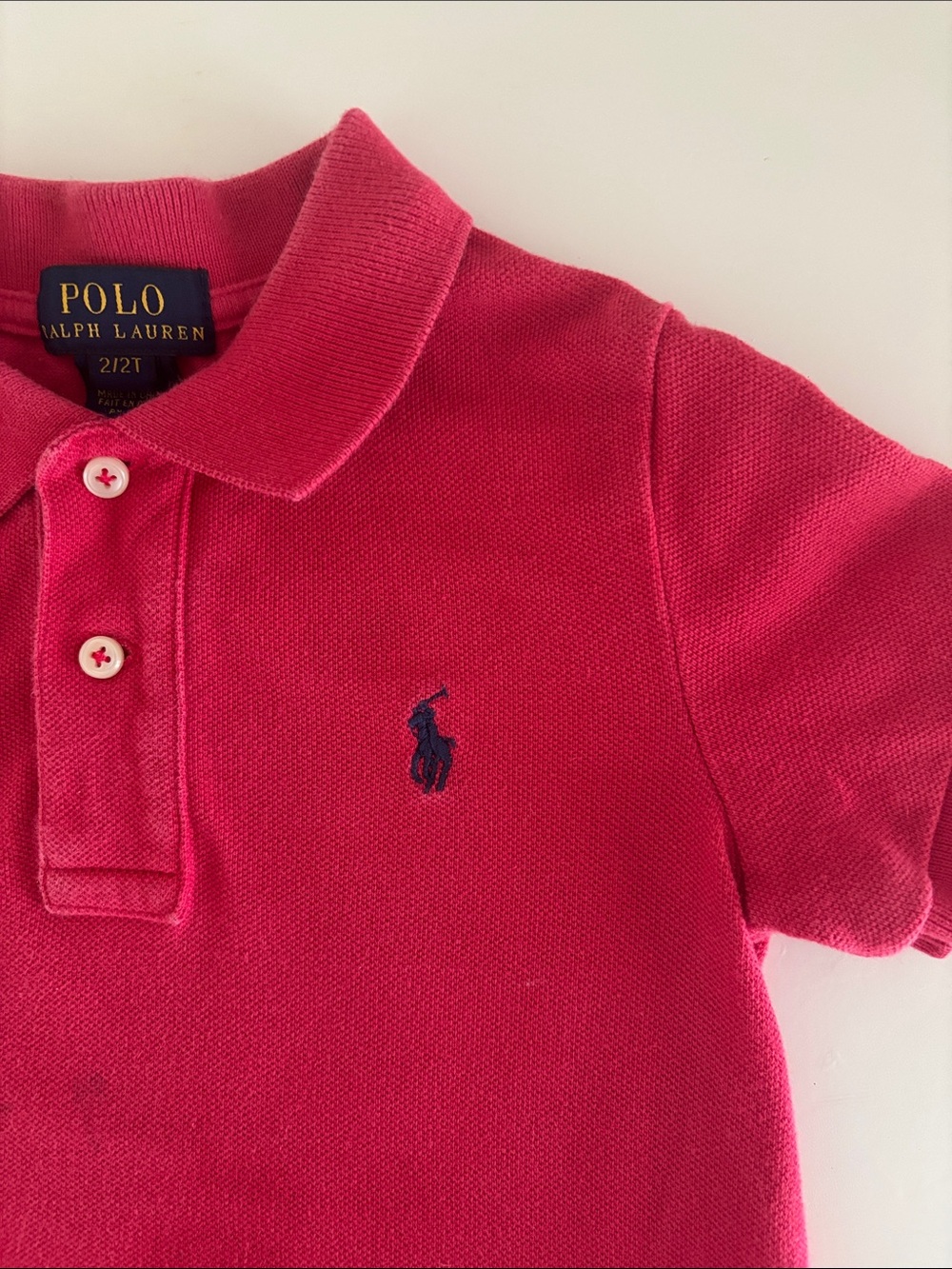 Polo by Ralph Lauren Red Toddler Polo with Navy Logo